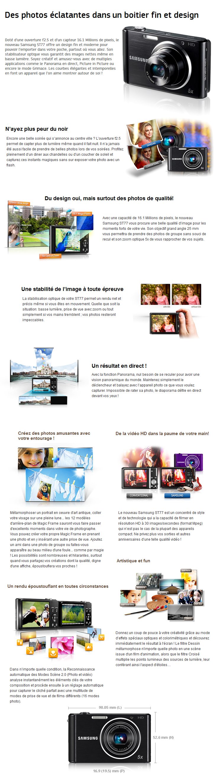 Acheter Appareil photo Samsung ST77 - 16MP/5X  Maroc