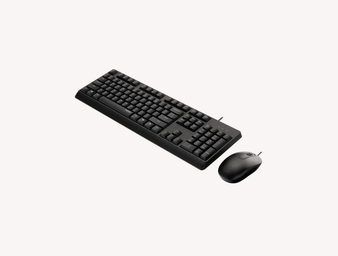 Ensemble clavier et souris filaires Rapoo X130PRO noir