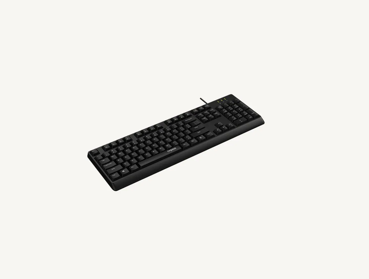 Clavier filaire Rapoo NK1900 noir vu de trois quarts