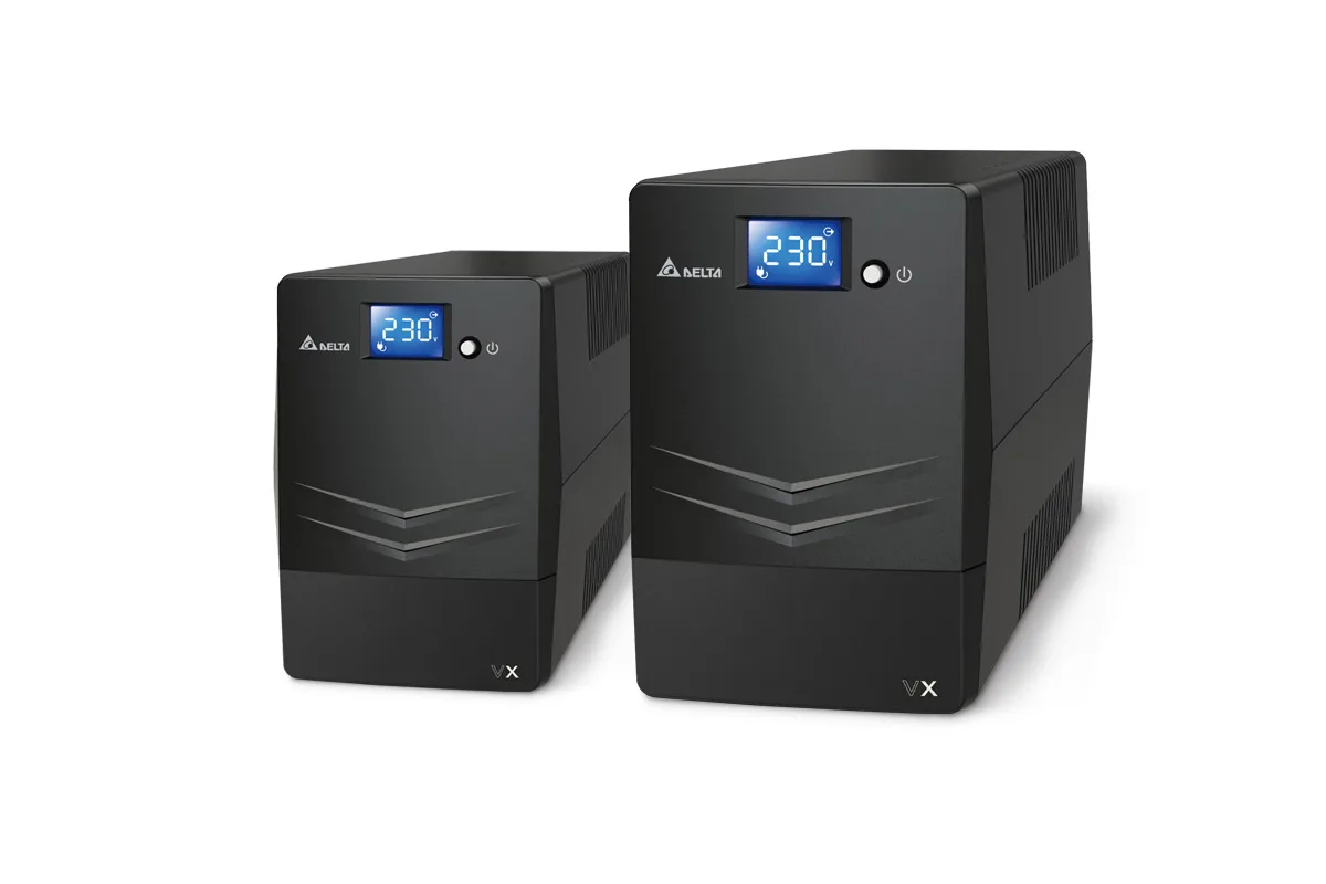 Deux onduleurs Delta Agilon VX côte à côte : le VX 600 à gauche, le VX 1000 plus haut et plus profond à droite