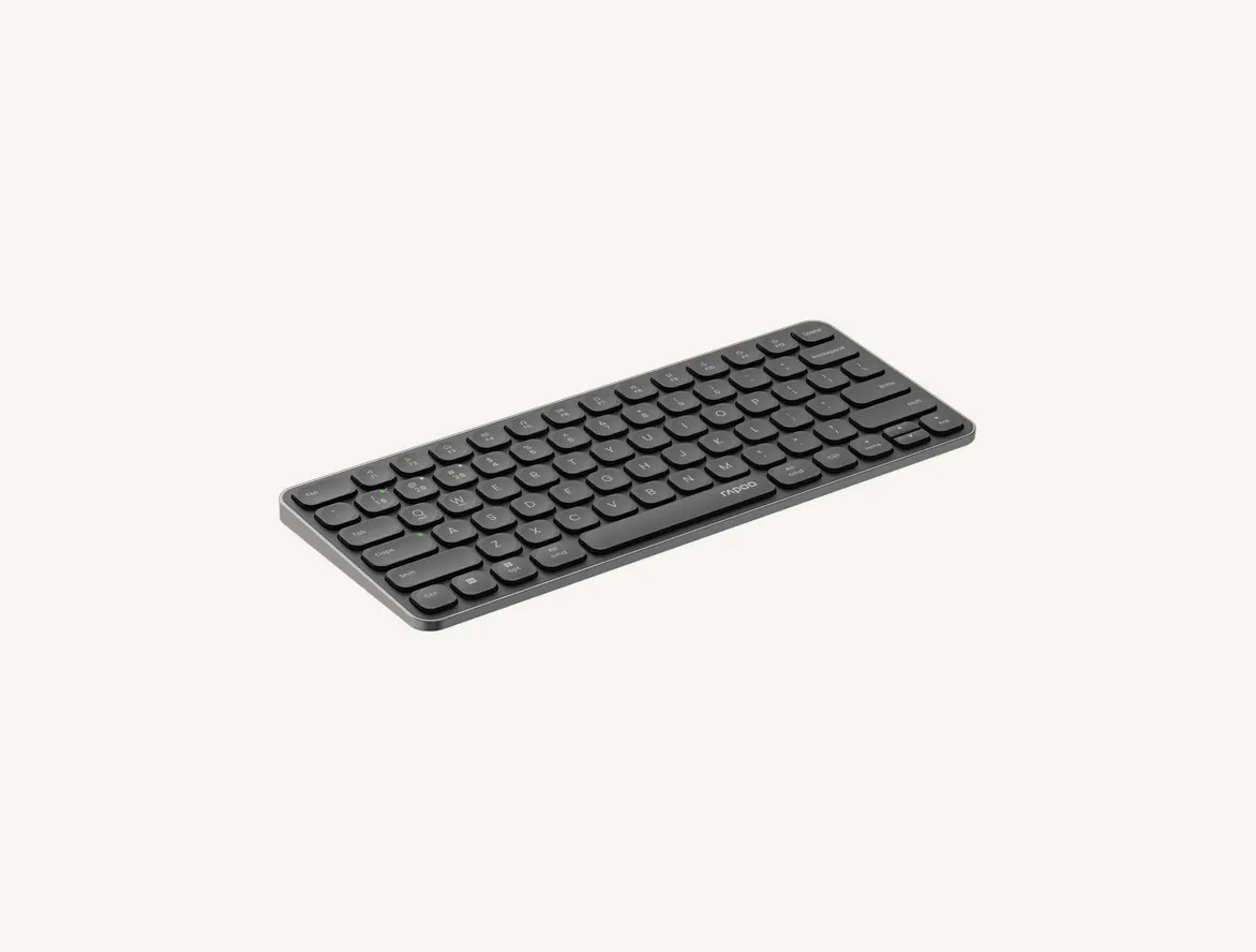 Clavier sans fil ultra-fin Rapoo E9050L noir vu de trois quarts