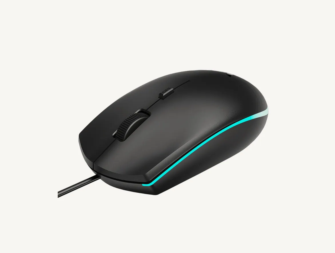 Souris gaming filaire Rapoo V11S noire avec son bandeau lumineux