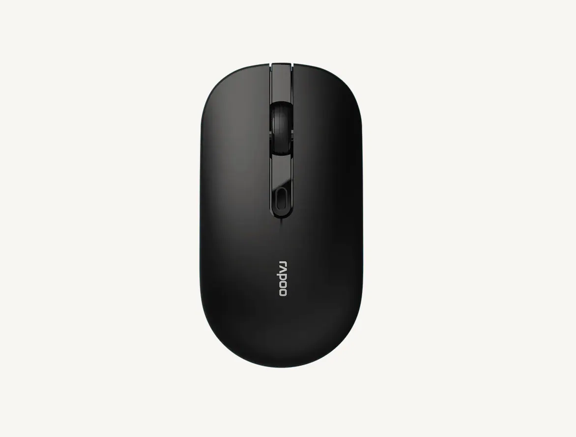 Souris sans fil silencieuse Rapoo B30 Silent noire vue de dessus