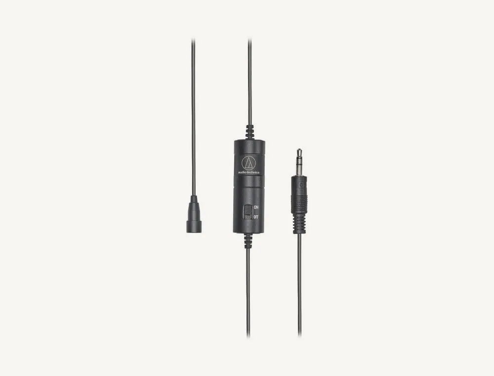Micro-cravate ATR3350x, boîtier de pile avec interrupteur et fiche jack 3,5 mm