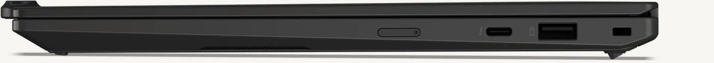 Flanc droit du ThinkPad X1 Carbon Gen 14 : Thunderbolt 4, USB-A et encoche antivol