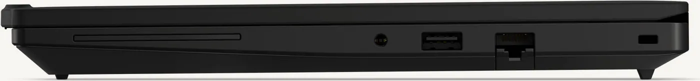 Flanc du ThinkPad T14 Gen 7 avec prise casque, USB-A, RJ-45 et encoche antivol
