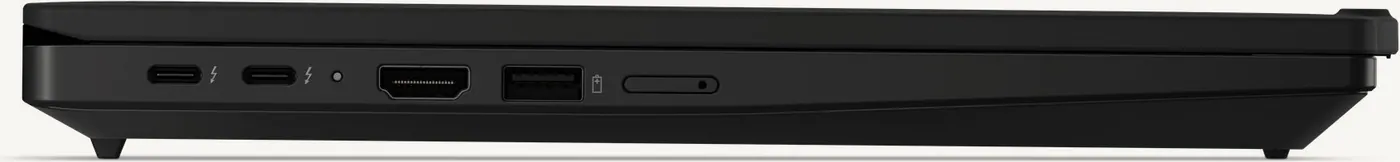 Flanc du ThinkPad T14 Gen 7 avec deux Thunderbolt 4, HDMI et USB-A