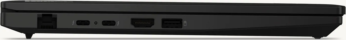 Flanc du ThinkPad L14 Gen 7 avec RJ-45, deux Thunderbolt 4, HDMI et USB-A